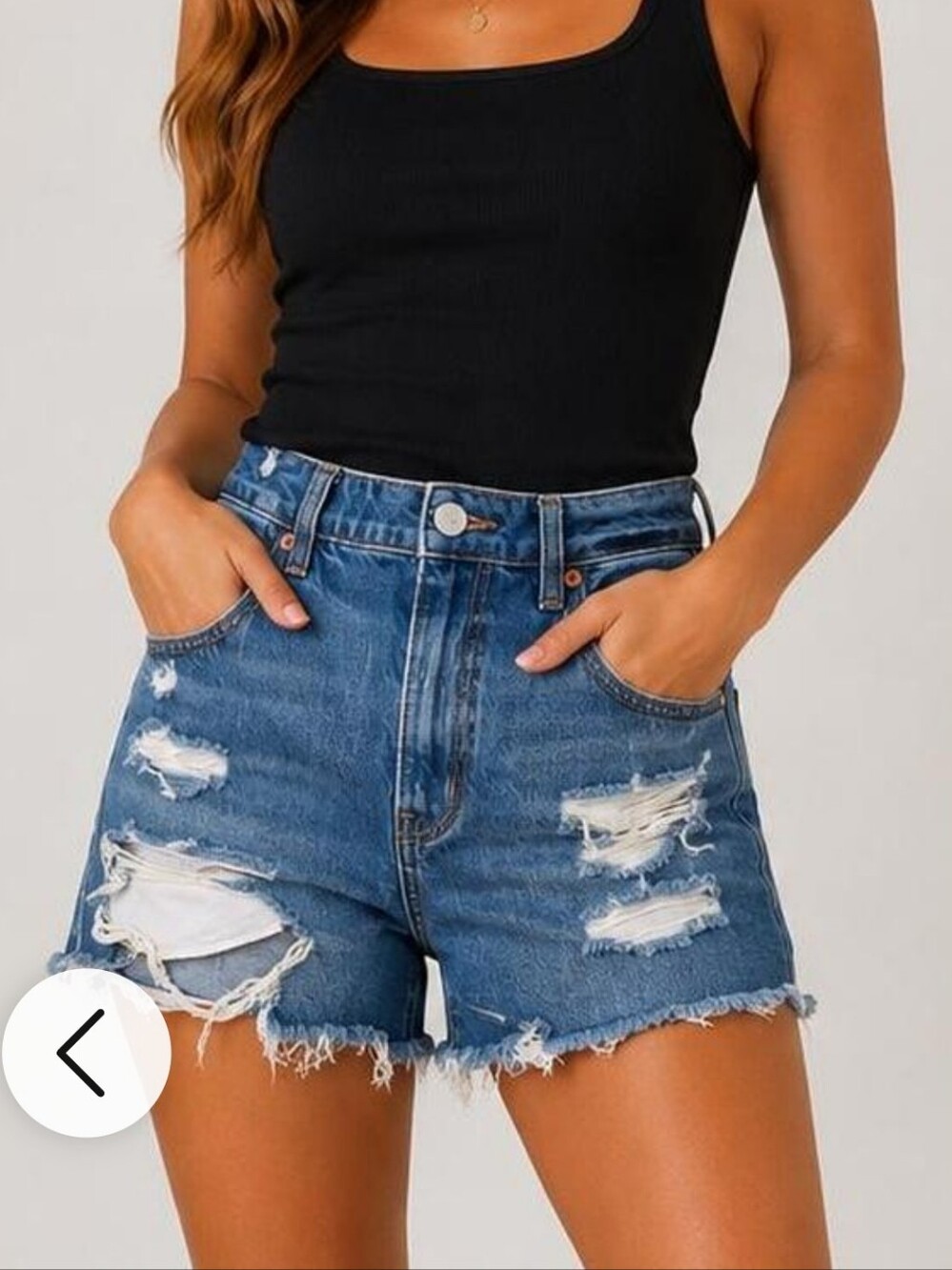 American Eagle Outfitters Distressed Blue Denim Shorts